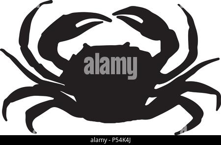 vector illustration of a crab silhouette Stock Vector