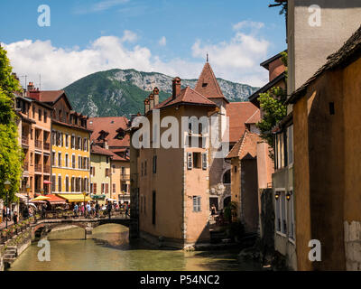 medieval house on the canal in Annecy, France Stock Photo