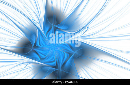 White blue abstract fractal on black background. Fantasy fractal ...