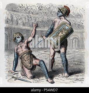 Historia Antigua. Roma. Circo romano, lucha entre animales y fieras ...