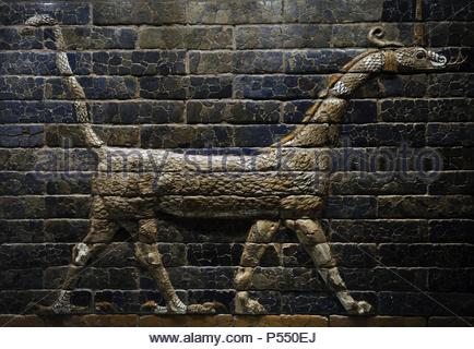 Ishtar Gate, Babylonian City Gate, Relief Of Lions, Dragons And Stock ...