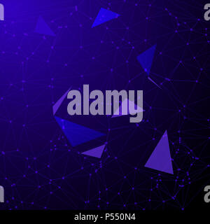 Abstract low poly background with connecting dots Stock Photo