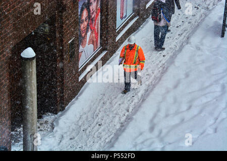 Views of Ottawa, Canada during snow storm in winter during daytime Stock Photo
