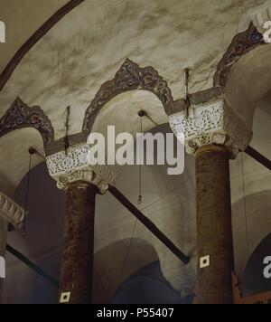 Turkey. Istanbul. Little Hagia Sophia. 6th century. Built by Isidore of Miletus (6th century) and Anthemius of Tralles (c.474-558). Columns and capitals upstairs. Stock Photo