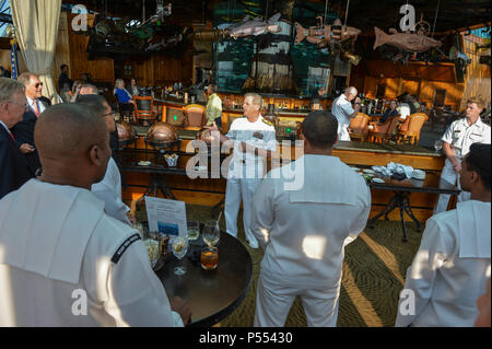 MEMPHIS, Tenn (May 10, 2017) Rear Adm. Richard Brown, commander, Navy Personnel Command, deputy chief of naval personnel, talks to Sailors and Navy League members in support of Memphis Navy Week. Memphis is one of select cities to host a 2017 Navy Week, which is a week dedicated to raise U.S. Navy awareness through local outreach, community service and exhibitions to show Americans why having a strong Navy is critical to the American way of life. Stock Photo