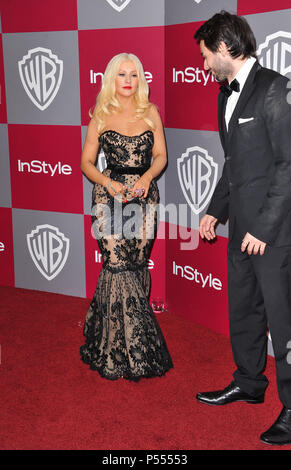 Christina Aguilera, Matt Rutler - Warner Bros & In Style Party after the Golden Globes at the Beverly Hilton Hotel in Los Angeles.Christina Aguilera, Matt Rutler 202 ------------- Red Carpet Event, Vertical, USA, Film Industry, Celebrities,  Photography, Bestof, Arts Culture and Entertainment, Topix Celebrities fashion /  Vertical, Best of, Event in Hollywood Life - California,  Red Carpet and backstage, USA, Film Industry, Celebrities,  movie celebrities, TV celebrities, Music celebrities, Photography, Bestof, Arts Culture and Entertainment,  Topix, vertical,  family from from the year , 2011 Stock Photo