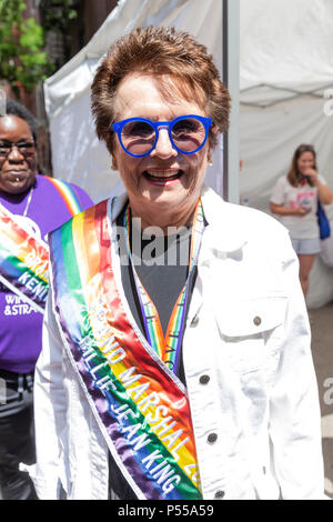 New York, NY - June 24, 2018: Billie Jean King Grand Marshal attends 49th annual New York pride parade along 7th avenue Credit: lev radin/Alamy Live News Stock Photo