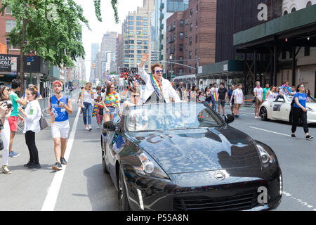 New York, NY - June 24, 2018: Billie Jean King Grand Marshal attends 49th annual New York pride parade along 7th avenue Credit: lev radin/Alamy Live News Stock Photo