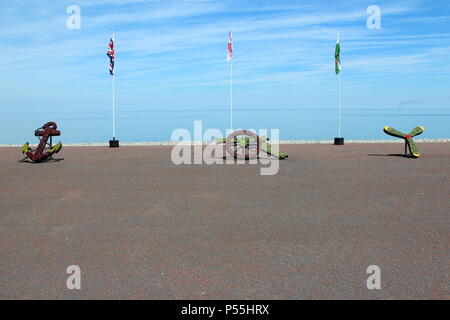 Llandudno, Wales. 25th June 2018.  The Royal engineers delivering the flag for the official  start of  the celebrations of  armed forces day in Llandudno, Credit: michael clarke/Alamy Live News Stock Photo