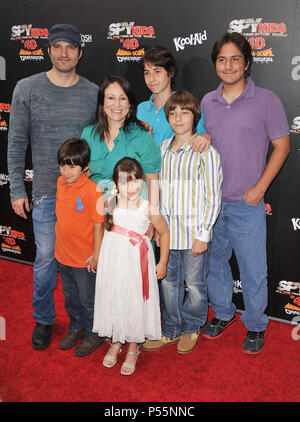 Robert Rodriguez, family  arriving at The Spy Kids All The Time In The World 4D Premiere at the Regal Theatre In Los Angeles.Robert Rodriguez, family  20 ------------- Red Carpet Event, Vertical, USA, Film Industry, Celebrities,  Photography, Bestof, Arts Culture and Entertainment, Topix Celebrities fashion /  Vertical, Best of, Event in Hollywood Life - California,  Red Carpet and backstage, USA, Film Industry, Celebrities,  movie celebrities, TV celebrities, Music celebrities, Photography, Bestof, Arts Culture and Entertainment,  Topix, vertical,  family from from the year , 2011, inquiry ts Stock Photo