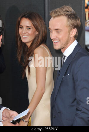 Tom Felton and Jade Gordon , arriving at the Rise of The Planet Of The ...
