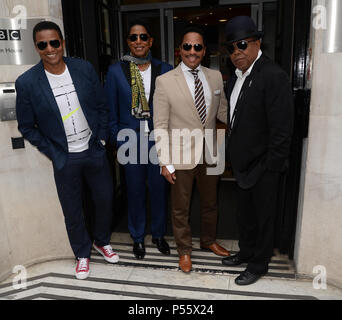 Celebrities at BBC Radio 2 including Bryce Dallas Howard, Chris Pratt and The Jacksons  Featuring: The Jacksons Where: London, United Kingdom When: 25 May 2018 Credit: Tony Oudot/WENN Stock Photo