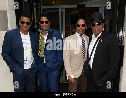 Celebrities at BBC Radio 2 including Bryce Dallas Howard, Chris Pratt and The Jacksons  Featuring: The Jacksons Where: London, United Kingdom When: 25 May 2018 Credit: Tony Oudot/WENN Stock Photo