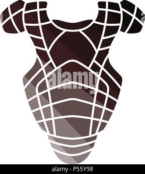 Baseball chest protector icon. Flat color design. Vector illustration. Stock Vector