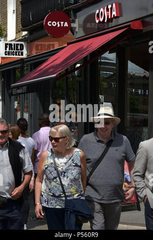 A branch of the coffeehouse, Costa Coffee on Chalk Farm Road, Camden, North London. Stock Photo