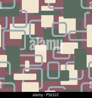 Vector abstract squares seamless vitage cream pattern Stock Vector