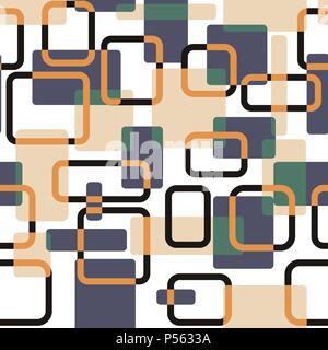 Vector abstract squares seamless vitage pattern Stock Vector