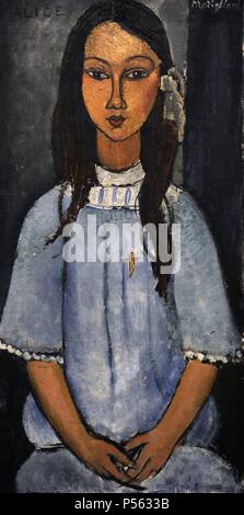 Amedeo Modigliani (1884-1920), Italian painter. Alice, c.1918. National Museum of Art. Copenhagen. Denmark. Stock Photo