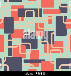 Vector abstract squares seamless vitage red and green pattern Stock Vector