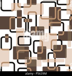 Vector abstract squares seamless vitage beige pattern Stock Vector