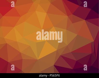 Abstract Background yellow red color trianglify shape-Vector Illustration. Stock Vector