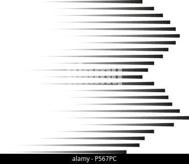 Set speed lines isolated set. Motion effect for your design. Black lines on white background. Vector Stock Vector