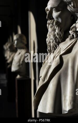 Italy. Milan. Ambrosiana Gallery. Statues in the courtyard. Stock Photo