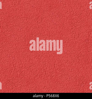 Seamless Texture of Red Cement Plaster. Plaster Wall Background. Repeatable Pattern with Finishing Layer of Gypsum Plaster. Saturated Colors Stock Photo