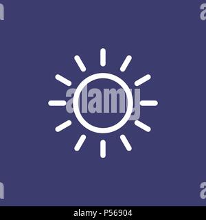 Sun icon for simple flat style weather ui design. Stock Vector