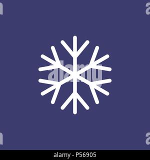 Snowflake icon for simple flat style weather ui design. Stock Vector