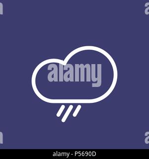 Rain cloud icon for simple flat style weather ui design. Stock Vector