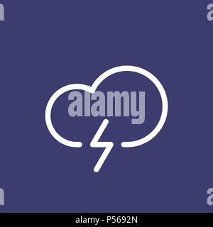 Lightning icon for simple flat style weather ui design. Stock Vector
