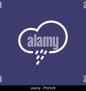 Rain cloud icon for simple flat style weather ui design. Stock Vector