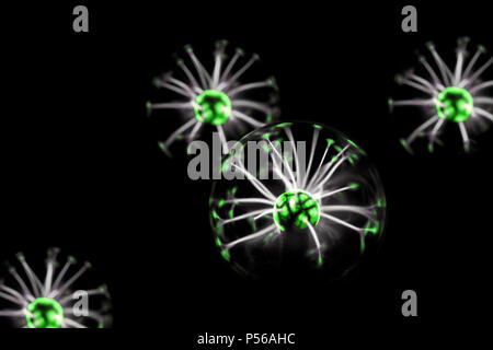 Electricity fire-ball. Abstract photo of electric waves. Static electricity Stock Photo