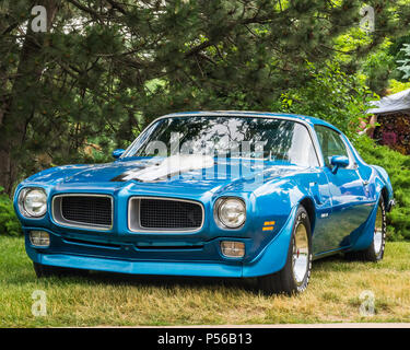 DEARBORN, MI/USA - JUNE 16, 2018: A 1970 Pontiac Firebird Trans Am car at the The Henry Ford (THF) Motor Muster show, at Greenfield Village. Stock Photo