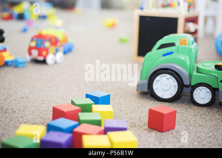 A mess in the children's room. Abstraction of childhood Stock Photo