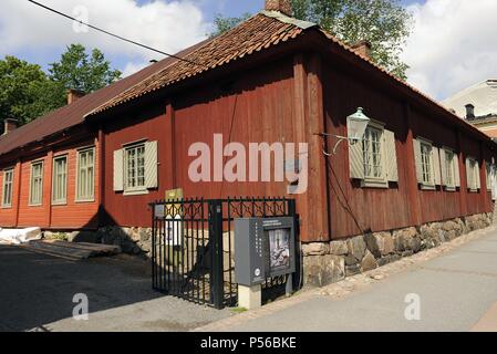 Finland. Turku. Pharmacy Museum and the Qwensel house, built in the 1700s in an area reserved for the nobility. A pharmacy from the 19th century has been furnished in the shop wing of the building. Stock Photo