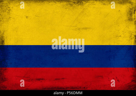 Vintage national flag of Colombia background Stock Photo