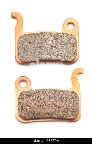 bicycle disc brake pads isolated on white Stock Photo