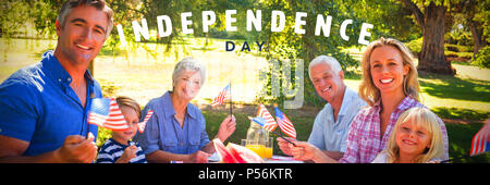 Composite image of happy independence day Stock Photo