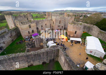 Medieval Christmas Fayre at Ludlow Castle, Shropshire,England, UK Stock Photo