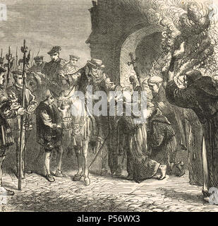 Arrival of Cardinal Wolsey at Leicester Abbey, 26 November 1530 Stock Photo