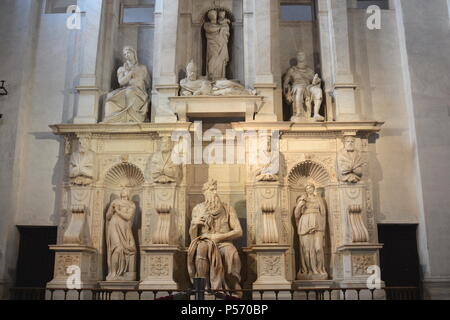 Michelangelo's Moses sculpture in the church of San Pietro in Vincoli, Rome Italy Stock Photo