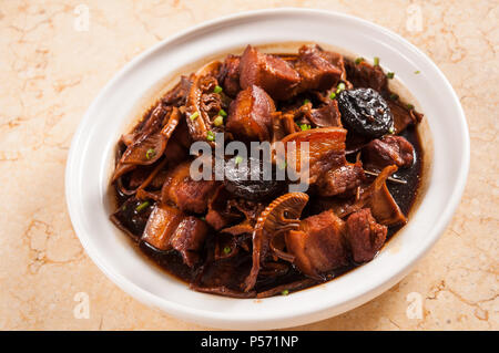 Braised Pork with Dried Bamboo Shoots Stock Photo