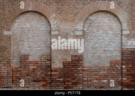 Brick wall with arches Stock Photo