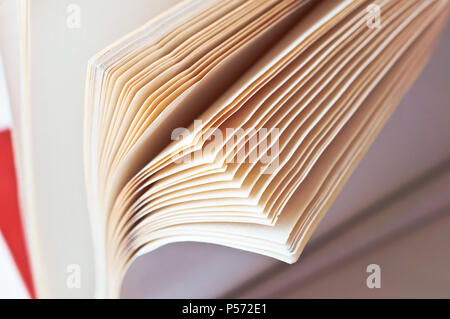 turn of a clean notebook, white notebook sheets Stock Photo