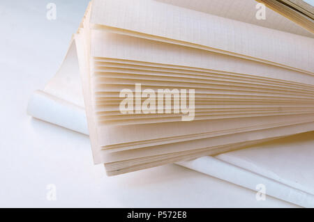 turn of a clean notebook, white notebook sheets Stock Photo