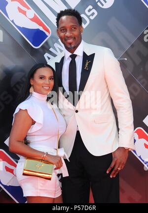 Santa Monica, CA. 25th June, 2018. Donovan Mitchell, family at arrivals for  2018 NBA Awards, Barker Hangar, Santa Monica, CA June 25, 2018. Credit:  Elizabeth Goodenough/Everett Collection/Alamy Live News Stock Photo - Alamy