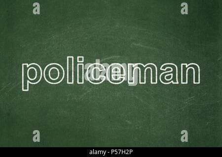 Law concept: Policeman on chalkboard background Stock Photo