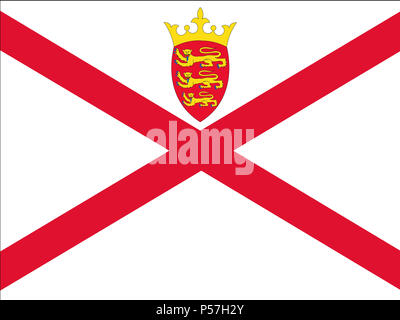 Official national flag of Jersey Stock Photo